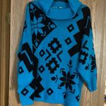 Stefano Vintage  International One Size Fits All Black and Blue Cow Neck Sweater. Photo 0
