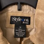 Style & Co  Petite Women Jacket excellent condition genuine leather tan color Photo 1
