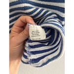 Sara Campbell Top Womens Small Blue White Stripe Cropped Scalloped Resort Coast Photo 3