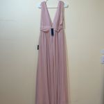 Lulus Womens New  Heavenly Hues Deep V Neck High Slit Maxi Dress Blush Pi… Photo 10