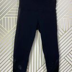 Alo Yoga Capri Leggings Cropped Faux Leather Side Mesh Illusion Black Size Small Photo 0