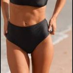 Aerie NWT  size medium black high rise bikini bottom swim cheeky Photo 0