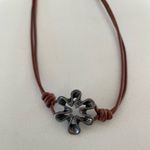 Free People Brown and Silver Flower Necklace Photo 2