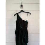 Women’s One Shoulder Velvet Small Maxi Dress Ruched Green Size undefined Photo 2