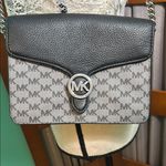 Michael Kors  Black and Gray Vanna Medium shoulder Crossbody Bag Photo 1