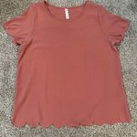 Vanilla Bay Scalloped Hem Pink Top Photo 0