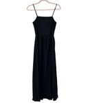 Stillwater Black Linen Blend Midi Dress Small Spaghetti Strap Boho‎ Casual Photo 1