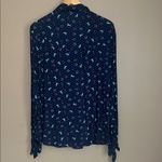 Roper Western Riding Horse Blouse Pearl Snap Navy Blue Patterned Women's Top L Size L Photo 1