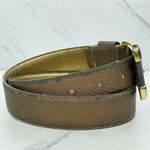 Vintage Ritz Bronze Faux Leather Belt Gold Hardware Small (S) ✨ Brown Photo 1