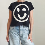 Slow Love Old Skool Cotton Knit Tank Top Charcoal Size 2 EUC Gray Size L Photo 0