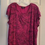 Ellos Berry Fern Print Capsleeve Plus Top 22/24 Purple Size 1X Photo 1