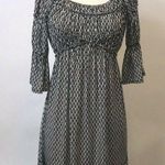 Sophie Max Studio Womens Dress Size XS Black White Geometric 3/4 Flounce Sleeve Photo 0