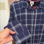 st. john's bay 🛍️🛍️🛍️BOGOHO🛍️🛍️🛍️St. John’s Bay Dark Blue Checkered Button Down Shirt—XXL Photo 4