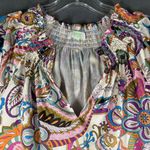 Jade Melody Tam Blouse Womens Small Pullover Slit V Photo 5