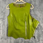 Diesel Vintage Y2K  Leather Green Chartreuse Vest Style Top Photo 2