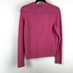 J. Crew Mockneck Sweater Barbie Pink Oversized Asymmetrical Collar Photo 4