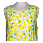 Pappagallo Lemon Print Sleeveless Shift Dress White Yellow Women Size XL Photo 7