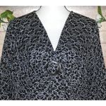 Josephine Chaus Blouse Size XL Black White Embroidered Floral 3/4Sleeve V-Neck Photo 1