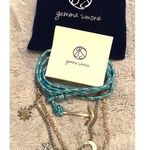 New Gemma Simone Voyage Nautical Bracelet Set Gold Moon Anchors & green rope Photo 0