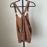 Forever 21 Brown Black Denim Leopard Print Overall Dress Size Medium Photo 3
