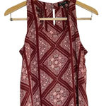 As You Wish As U Wish Burgundy Boho Floral Tunic Dress Lace Keyhole Back Lined Medium Flowy Photo 1
