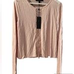 BCBGMAXAZRIA NWT BCBG Lace Insert Top Shirt Blouse Bare Nude Sz Med Long Sleeve Retail $130 Photo 0