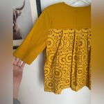 Ann Taylor NWT  Mustard Eylet  Short Sleeve Knit Top Photo 5