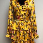 Avec Les Filles Tiered Satin Ruffle Dress, Multi Yellow Gold Size 6 Retail $158 Photo 12