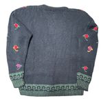Jones New York Exclusive Hand knit 90s Floral Cotton Blend Cardigan M Photo 6