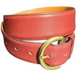 Coach  VINTAGE CLASSIC RED BERRY LEATHER WOMEN'S BELT BRASS‎ BUCKLE 8500 Medium Photo 0