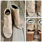 Patricia Nash Pace Kid Suede Block Heel Peep Booties Sandals, Straw (Tan) sz. 6 Photo 11