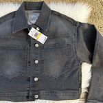 Michael Kors Grey Crop Denim Jacket Size M New Gray Size M Photo 14