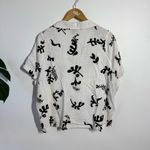 Paper Heart Linen Blend Boho Coastal Top Women S White Button Up Short Sleeve Photo 1