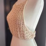 Listicle Crochet Festival Fairy Summer Halter Top in Tan Photo 3