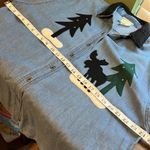 Vintage Denim Shirt with Moose and Tree Design Anne Josephine Dallas shacket Blue Size XL Photo 6
