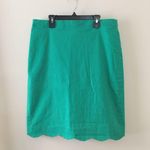 J.Crew Scalloped Sateen Pencil Skirt in Spring Green Size 10 Photo 1