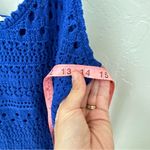 Freshman 1996 Royal Blue Summer Crochet Lined Tank Scallop Hem Bodycon Dress XS Photo 3