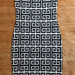 Touch Me  Women’s Black White Geometric Bodycon Dress Size M Stretch Photo 0