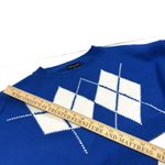 Streetwear Society Retro Argyle Blue Cropped Knit Sweater Women's Size XL  Photo 9