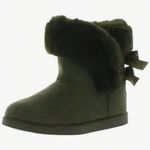 Juicy Couture Green Fur-Lined Ankle Boots with Bows Size 6 Photo 0
