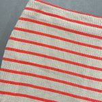 J.O.A. Knit 2 Piece Crop Top & Skirt Set Cream Orange Strip Size Large NWT Photo 6