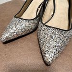 Old Navy NEW Glitter Sparkle Heels Low Heel Silver Colorful Holiday sz 8 Photo 3