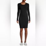 James Perse  Long Sleeves Crew Neck Ribbed Black Dress Size‎ M Photo 1