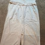 ASOS Cream Smocked Linen Cotton Ruffle Sleeveless Jumpsuit Wide Leg SZ 10 Luxury Photo 2