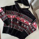No Boundaries  Black and Red Patterned Sweater Photo 0