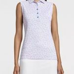 Peter Millar  Women’s Sleeveless Polo | Size L | Blue & Pink Striped Photo 0