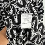 Slinky Brand Slinky Womens Size M‎ Black & White Zigzag Lace Knit Open Front Cardigan Photo 6