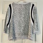 Bucket List Animal Print Leopard Print Striped Sweatshirt Medium Gray Photo 1
