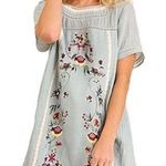 Floral Embroidered Dress Blue Photo 0