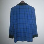 Peter Nygard Bianca Nygard 6 Wool Blend Black Blue Plaid Blazer Coat Photo 5